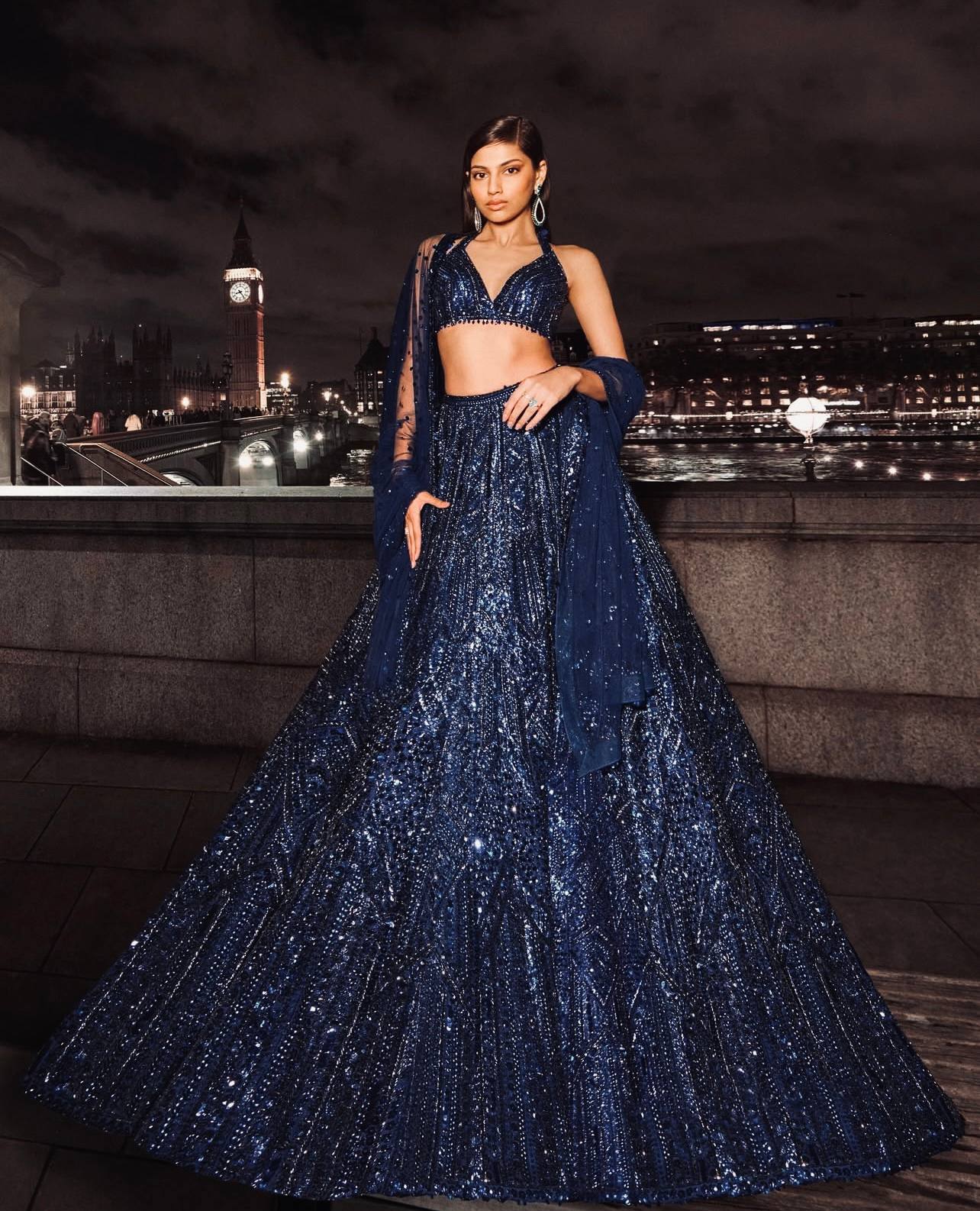 The Ethereal Sequined Net Lehenga Set - Image 2