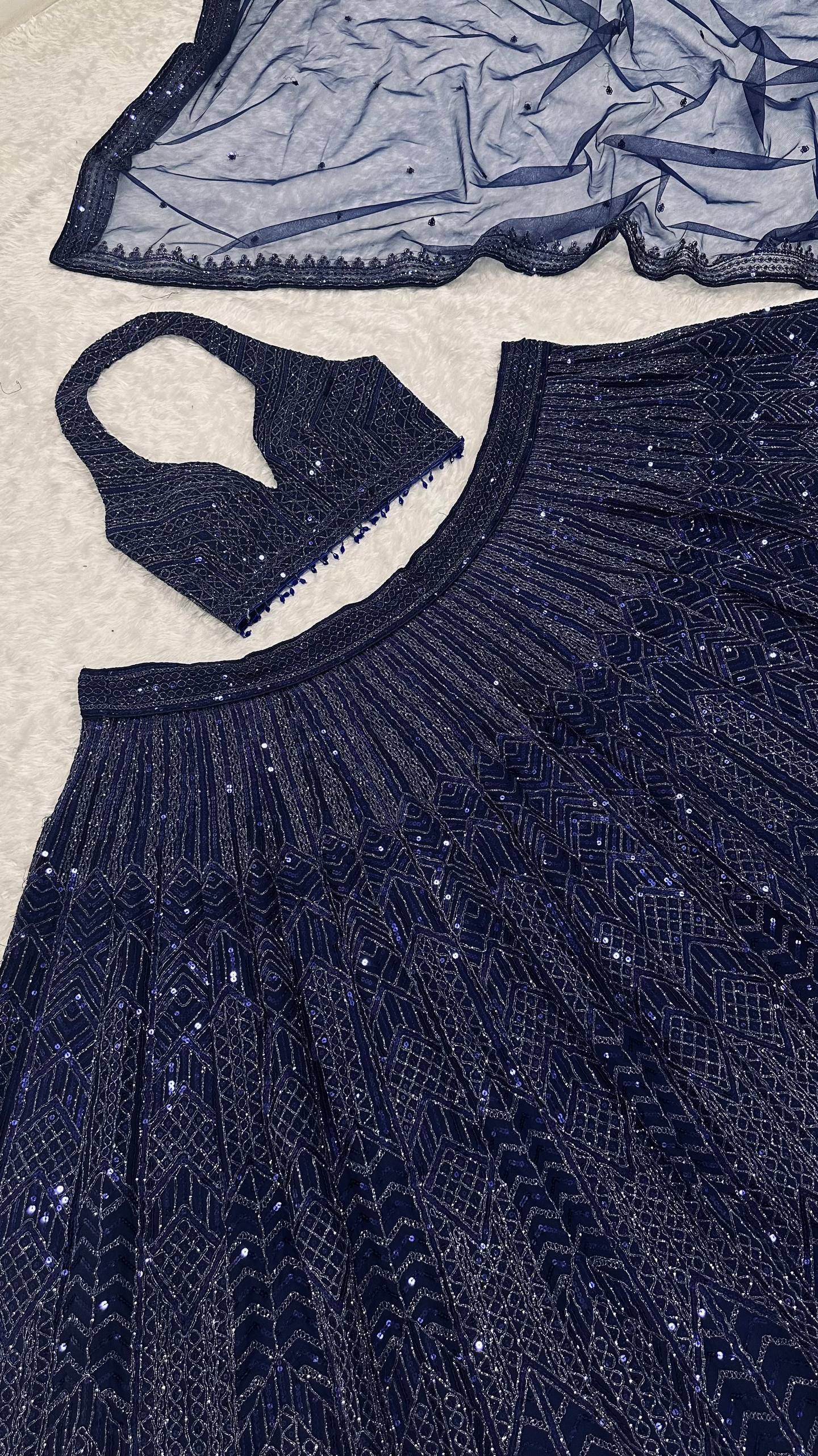 The Ethereal Sequined Net Lehenga Set - Image 10