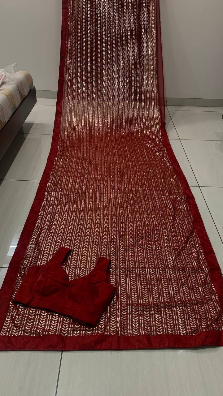 The Shimmering Georgette Sequined Saree - Image 4
