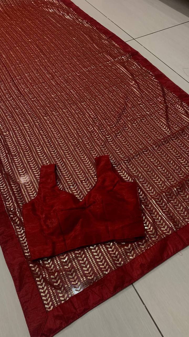 The Shimmering Georgette Sequined Saree - Image 6