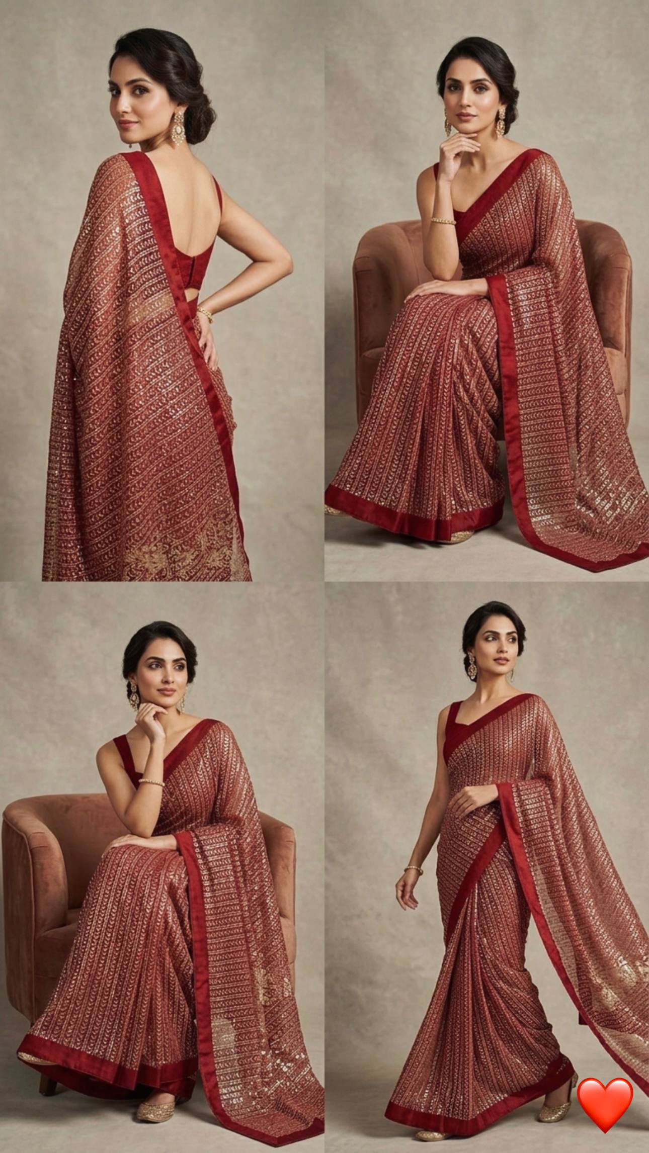 The Shimmering Georgette Sequined Saree - Image 3