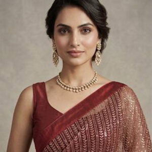 The Shimmering Georgette Sequined Saree