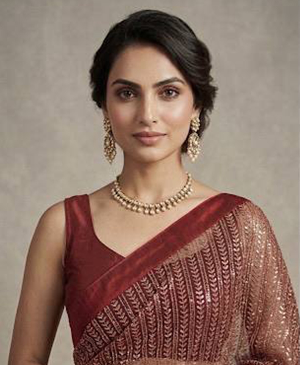 The Shimmering Georgette Sequined Saree