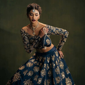 Premium Polo Silk Heritage Lehenga Set with Zari & Dori Work