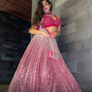Premium Satin Silk Sequence Work Lehenga Set