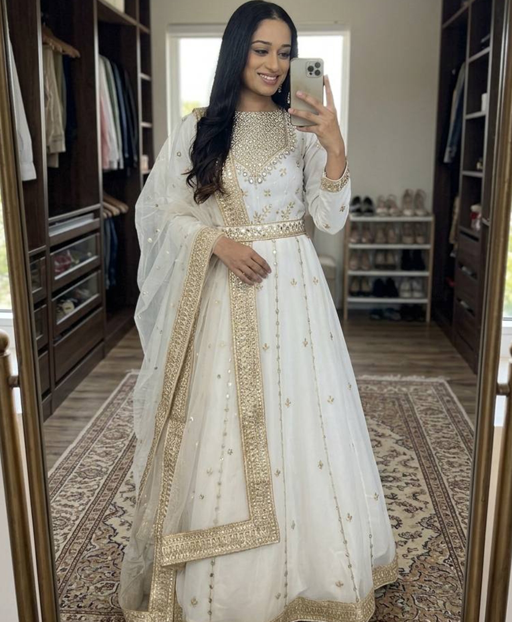Heavy Sequin & Zari Work Georgette Gown