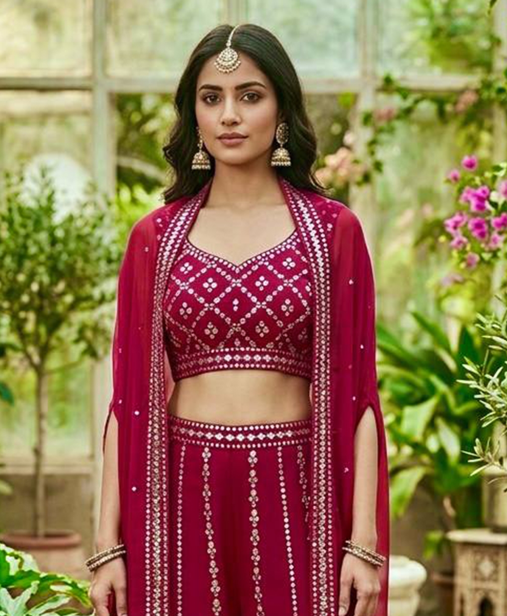 The Radiant Georgette Indo-Western Jacket Set