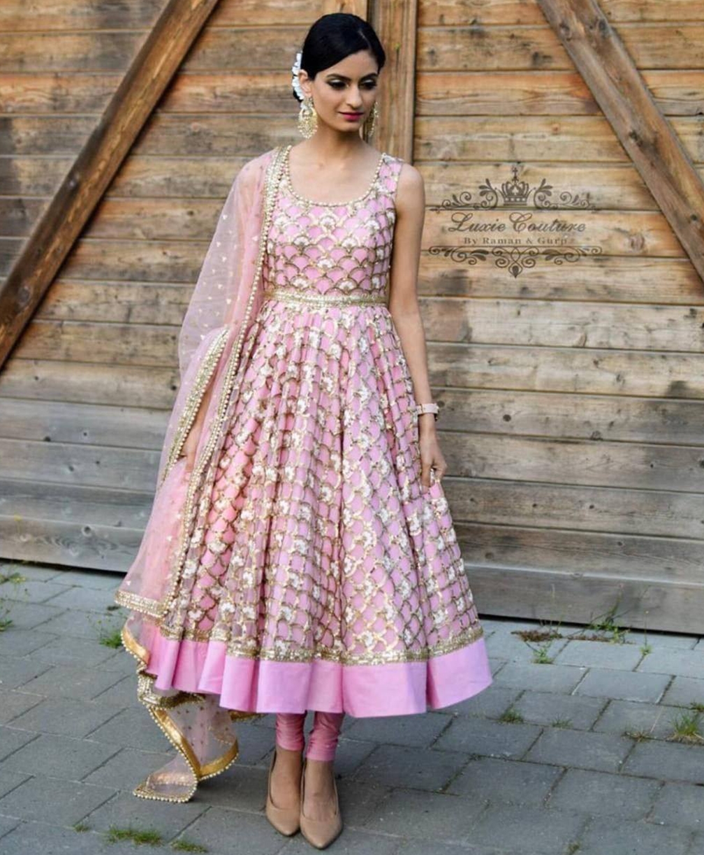 Heavy Sequence Work Net Anarkali Suit Set