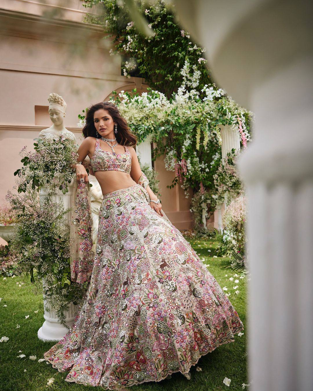 Floral Elegance Faux Georgette Lehenga Set | Thread & Zari Work - Image 2