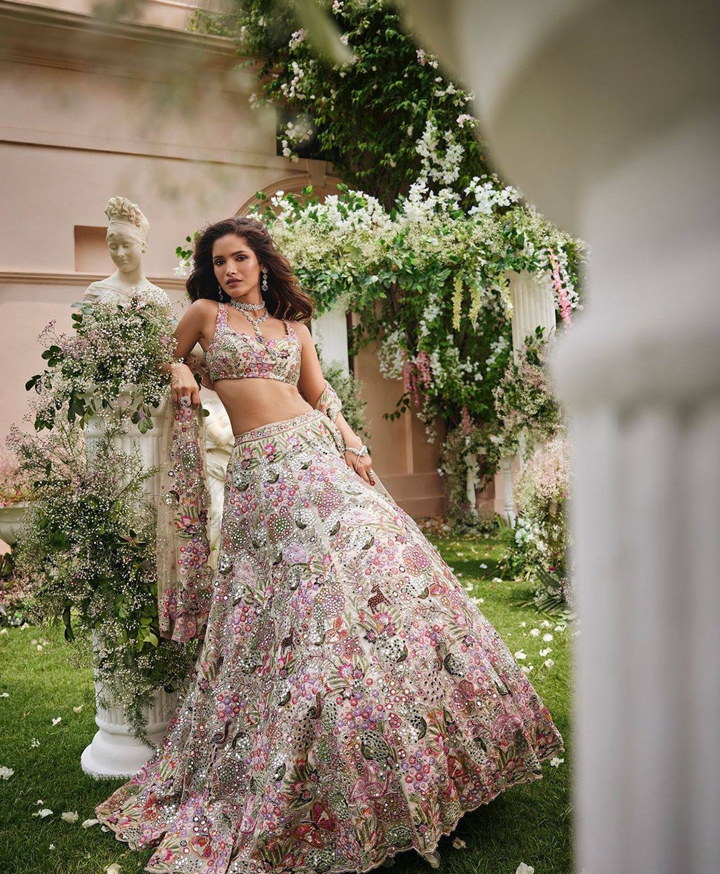 Floral Elegance Faux Georgette Lehenga Set | Thread & Zari Work
