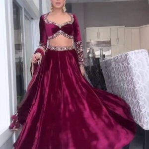 Royal 11000 Velvet Lehenga Set with Heavy Zari & Sequins